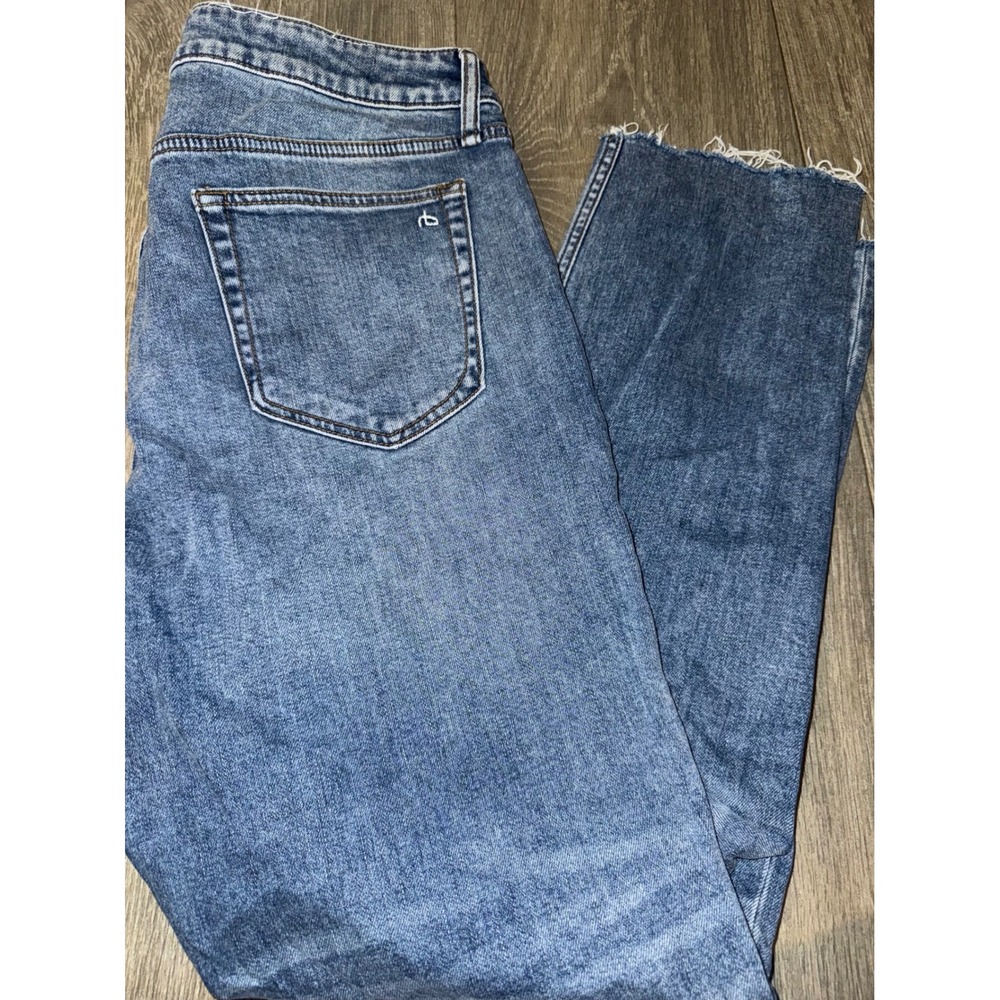 Rag & Bone Athletic Fit Blue Jeans Mens 34 Raw Hem Medium Wash Stretch Denim